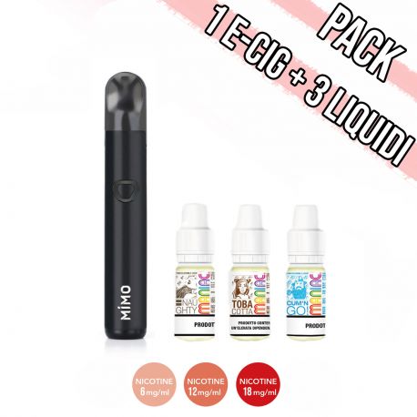 Pack per Iniziare con Kit G-Taste Mimo Nera e 3 liquidi pronti Maniac