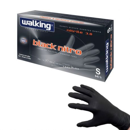 GUANTI BLACK DERM NITRILE NERI 100 PZ L