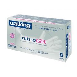 Guanti in Nitrile Monouso Walking Nitrogel Bianco e Blu