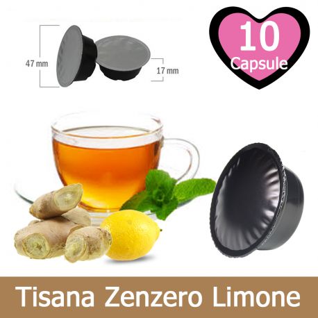 10 Capsule Compatibili Nespresso Tisana Zenzero e Limone