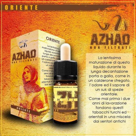Oriente Liquido Concentrato di Azhad's Elixirs Linea Non Filtrati da 10 ml Aroma Tabaccoso