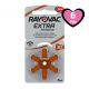 Rayovac Misura 312 / PR41 / 312A - Blister da 6 Batterie per Protesi Acustiche