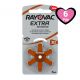 Rayovac Misura 312 / PR41 / 312A - Blister da 6 Batterie per Protesi Acustiche