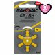 30 Batterie Rayovac Extra Advanced Misura 10 / PR70 / P10 - 5 Blister da 6 Pile per Protesi Acustiche