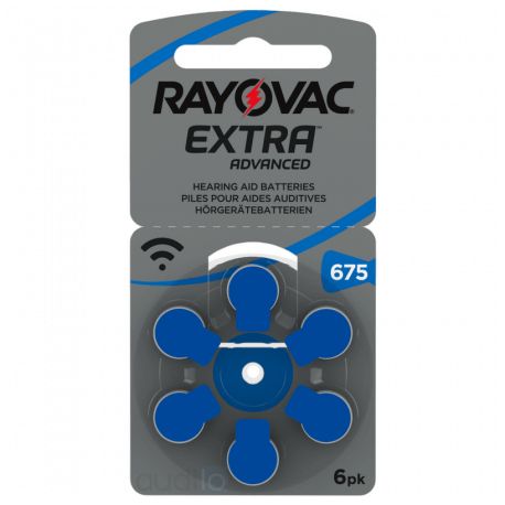 60 Batterie Rayovac 675 Extra Pr44 per Protesi Acustiche