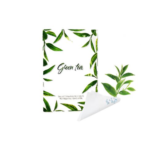 100 pz Salviettine Rinfrescanti Monouso Detergenti Usa e Getta Green Tea
