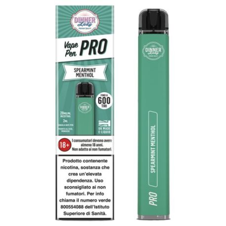 Spearmint Menthol Vape Pen Pro Dinner Lady Usa e Getta 600 Tiri