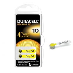 60 Batterie Duracell 10 EasyTab Pr70 per Apparecchi Acustici