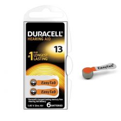 60 Batterie Duracell 13 EasyTab Pr48 per Apparecchi Acustici