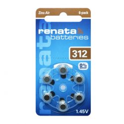 60 Batterie Renata 312 - Pr41 per Apparecchi Acustici