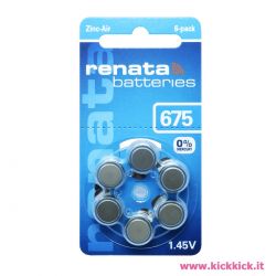 60 Batterie Renata 675 - Pr44 per Apparecchi Acustici