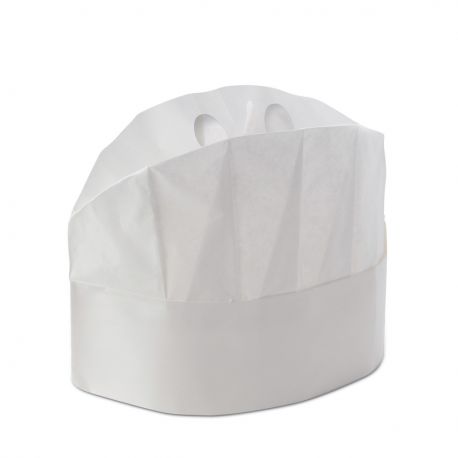 20 pz Cappello Chef Cuoco Chiuso Monouso Bianco H 20 cm