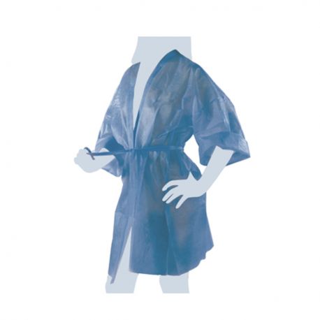 Kimono Monouso Nero Imbustato Singolarmente con Taschino e Cintura - 1 Pezzo