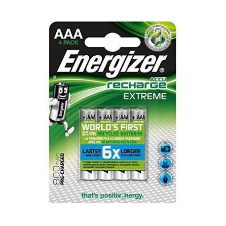 Energizer Ministilo AAA 800 mAh - Blister da 4 Batterie Ricaricabili