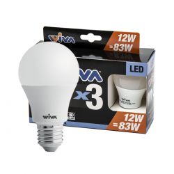 Wiva Lampadina Led E27 12W 1200 lm - Confezione da 3 pezzi