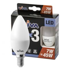 Wiva Lampadina Oliva Led E14 7W 540 lm - Confezione da 3 pezzi