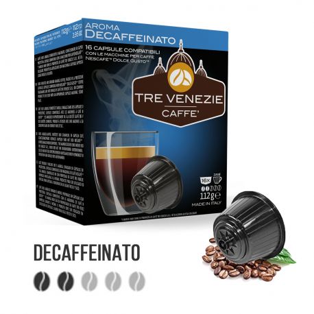 96 Capsule Caffè Decaffeinato Tre Venezie - Compatibili Nescafè Dolce Gusto