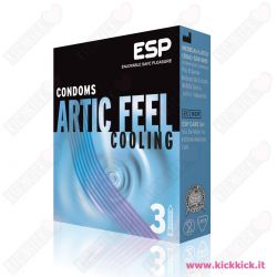 Profilattici ESP Artic Feel Cooling Scatola da 3 Preservativi Stimolanti con Rilievi e Nervature