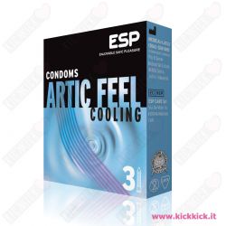 Profilattici ESP Artic Feel Cooling Scatola da 3 Preservativi Stimolanti con Rilievi e Nervature 