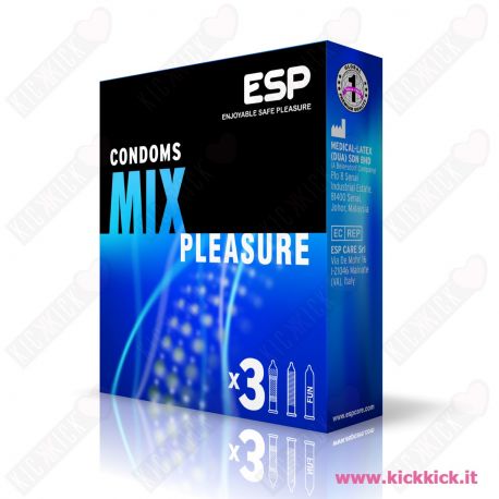 Profilattici ESP Mix Pleasure Scatola da 3 Preservativi Assortiti