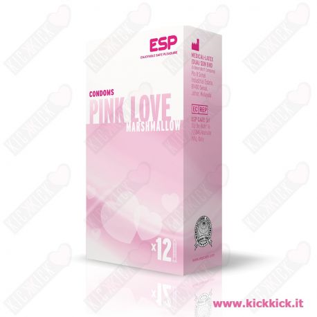 Profilattici ESP Pink Love Scatola da 12 Preservativi Aromatizzati al Marshmallow