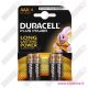 Duracell AAA MiniStilo Plus Power Duralock - Blister da 4 pile