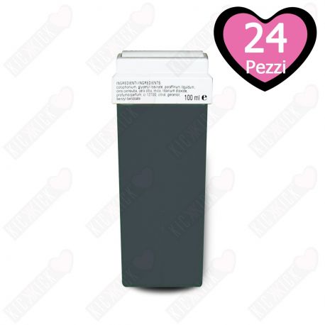 24 Cartucce Cera per Rullo Roll-On per Depilazione all'Azulene 100 ml