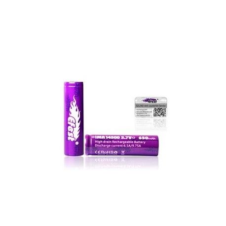 Efest 14500 Batteria al Litio 3,7V 650 mAh 9,75A IMR Purple High drain 1 Pezzo