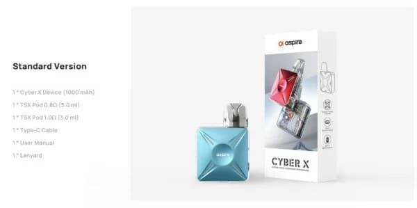 aspire cyber x kit contenuto della confezione